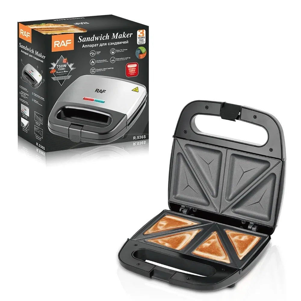 Sandwich maker stainless steel grill maker with 2 slice breakfast toaster