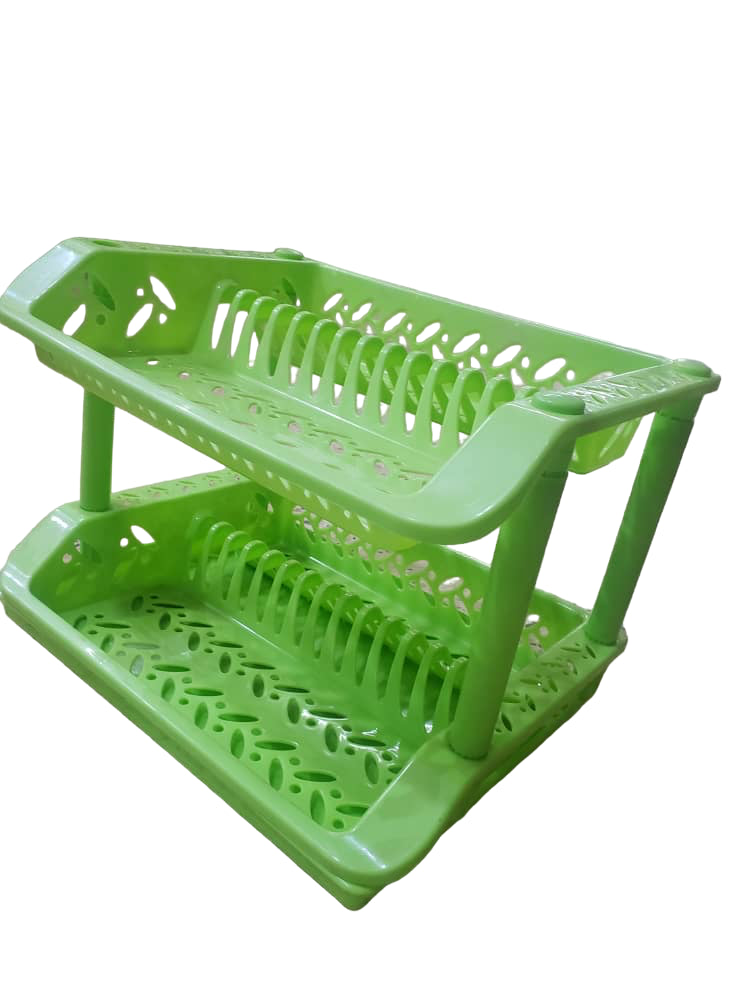 2 tire plastic double rack for utensils and cosmetics storage