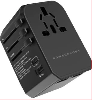 Power Powerology PD45W QC 3.0 Universal Travel Adaptor -Black