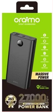 Oraimo Traveler-3-Byte Massive Power 27000mAh Power Bank – Black