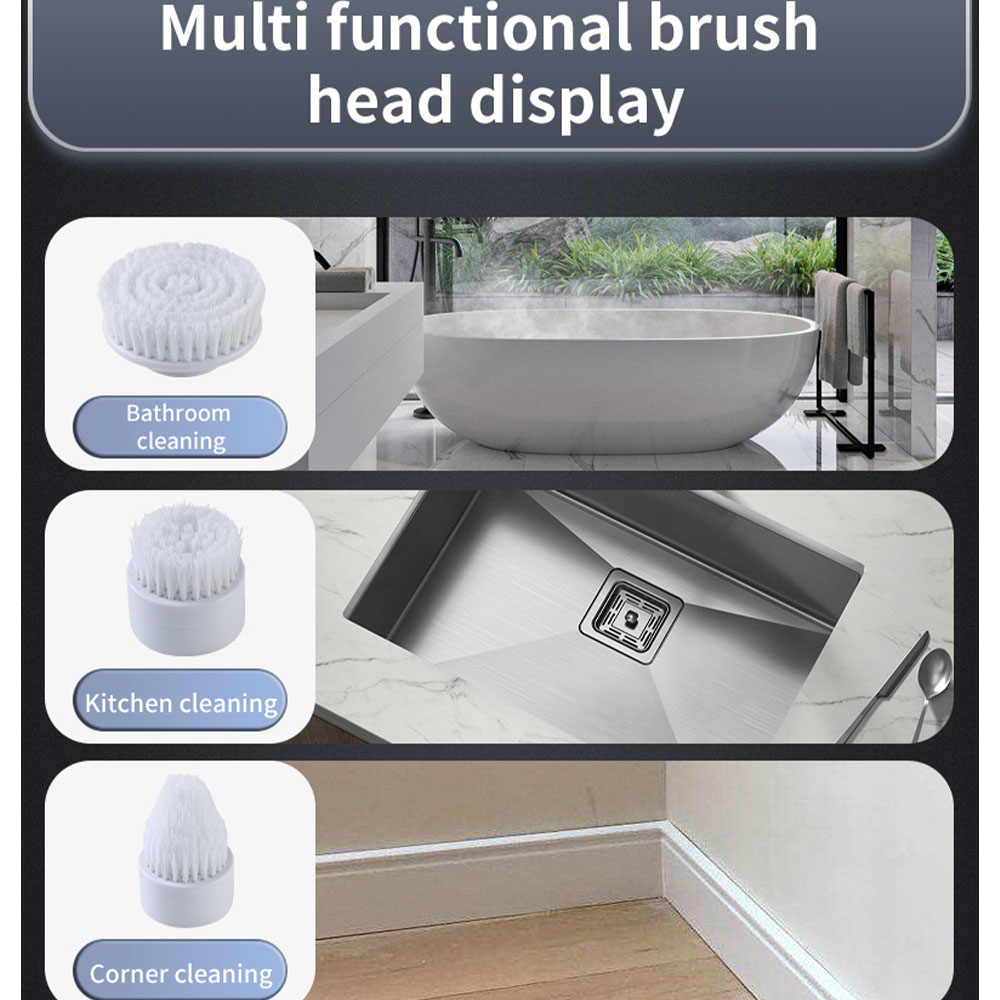Electric Spin Scrubber Brush with Brush Heads&Extension Handles