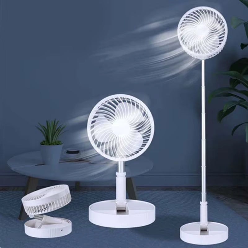 Telescopic foldable recharge fan
