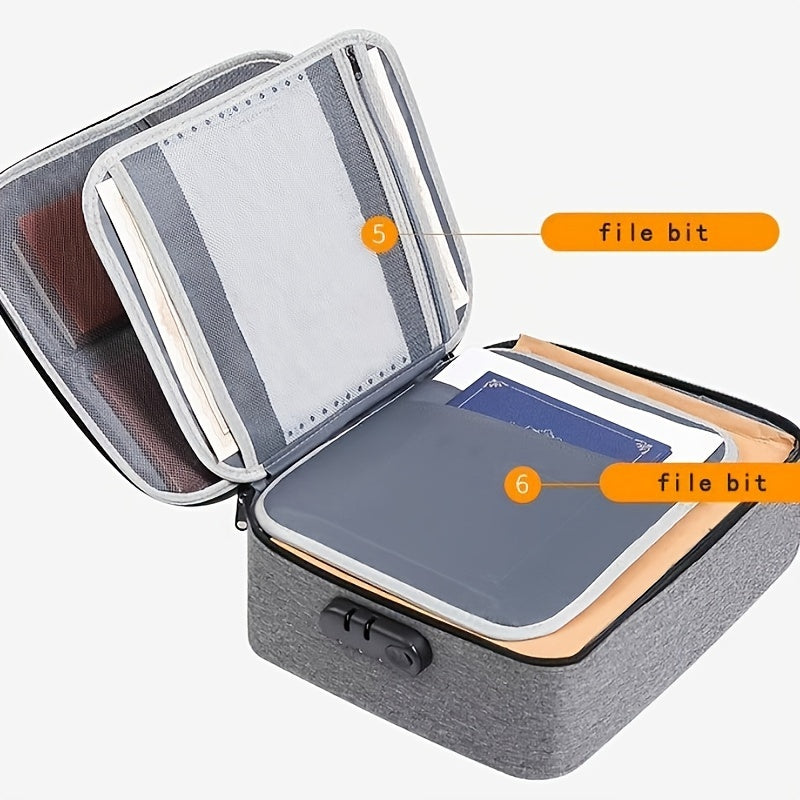 WATER & FIREPROOF Locking Document Bag