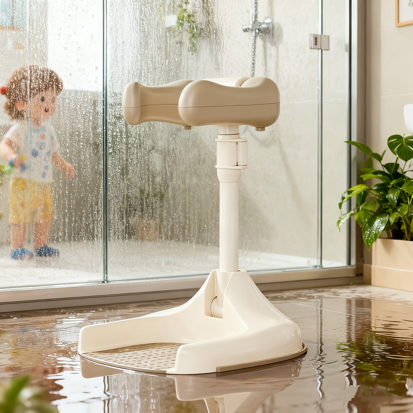 KIDS Adjustable Standing Bath Chair - Height-Adjustable Shower Bath with Non-Slip Feet & Sturdy