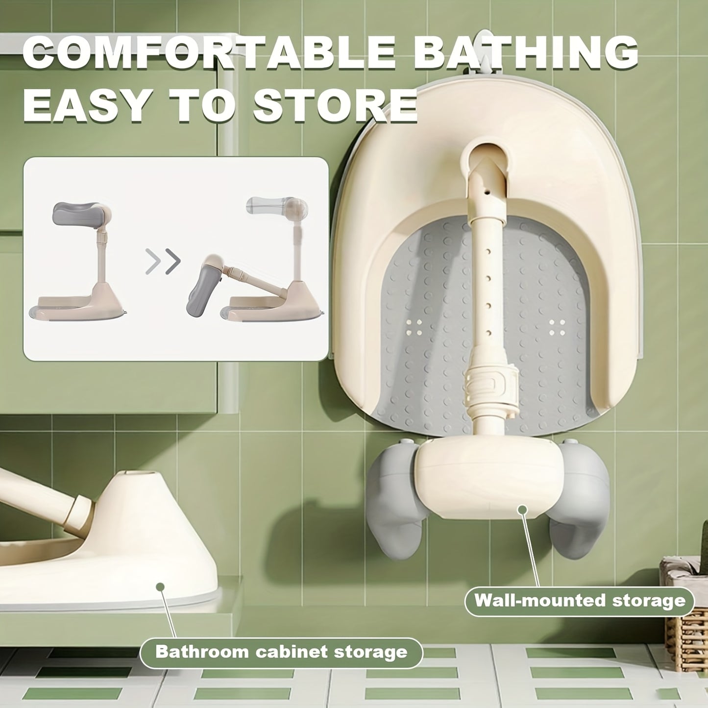 KIDS Adjustable Standing Bath Chair - Height-Adjustable Shower Bath with Non-Slip Feet & Sturdy